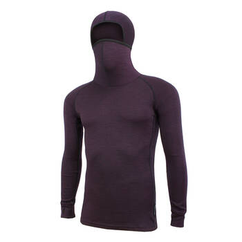 Wilderness Mens Long Sleeve Switch Hoody Size S Thermal Base Layer Merlot