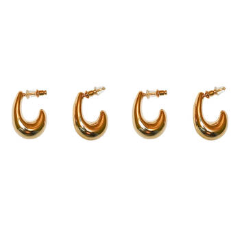2PK Urban Bambi Hoop Earrings Women's Party Jewellery Gold
