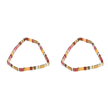 2PK Urban Acrylic Journey Stretch Bracelet Women's Jewellery 16cm Chocolate/Gold