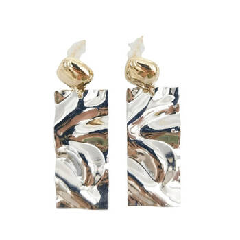 2pc Urban Zanzibar Press Earrings Pair Women's Jewellery Silver/Gold