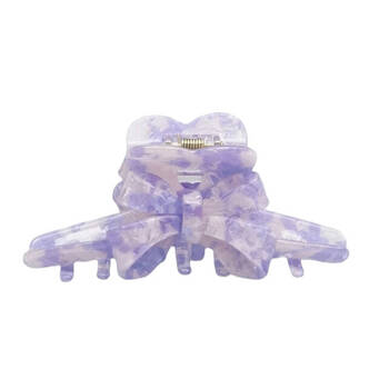Urban Acrylic Marble Bow Claw Clip Women's Hair Accessory Purple/Cream