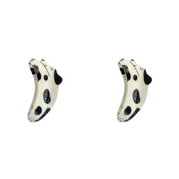 2PK Urban Acrylic Spotty Dog Claw Clip Women's Hair Accessory Black/White