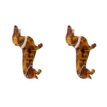 2PK Urban Acrylic Sausage Dog Claw Clip Women's Hair Accessory Tortoiseshell