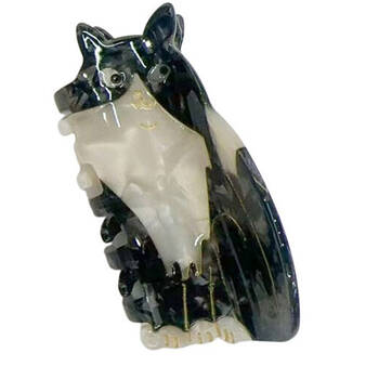 Urban Acrylic Side Eye Cat Claw Clip Women's Hair Accessory Black//White