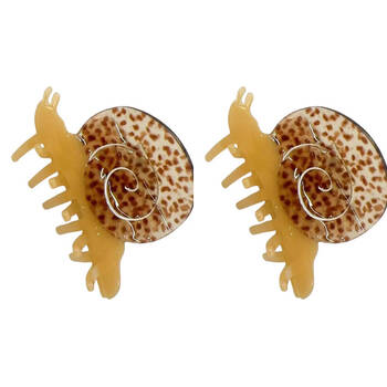 2PK Urban Acrylic Snail Claw Clip Women's Hair Accessory Tortoiseshell