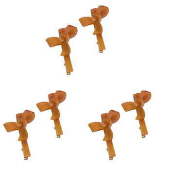 3x 2pc Urban Acrylic Tortoiseshell Bow Hair Clip Set Women's Accessory Orange