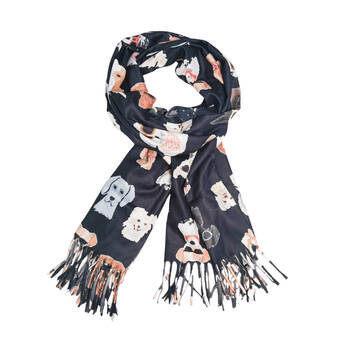 Urban Groovy Dog Scarf Womens Fashion Neck Wrap - Black