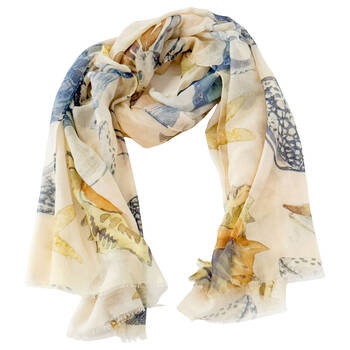 Urban Ocean Silk-Feel Scarf Women's Accessory 180x90cm Cream/Orange