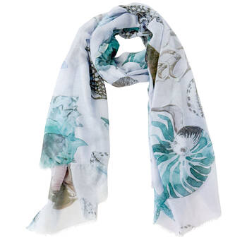Urban Ocean Silk-Feel Scarf Shawl Women's Accessory 90x180cm Blue