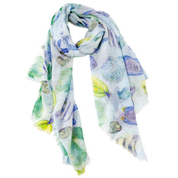 Urban Reef Silk-Feel Scarf Shawl Women's Accessory 90x180cm Blue