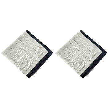 2PK Urban Deco Mini Square Silk-Feel Scarf Women's Accessory 53x53cm White/Black