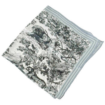 Urban Exotica Square Silk-Feel Scarf Women's Accessory 90x90cm Grey/Black/White