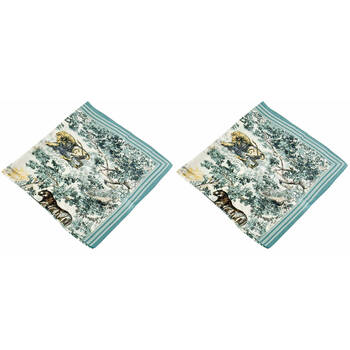 2PK Urban Exotica Square Silk-Feel Scarf Women's Accessory 90x90cm Green