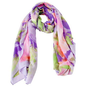 Urban Aegean Silk-Feel Scarf Women's Accessory 180x90cm Purple/Multi