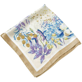 Urban Marais Mini Square Silk-Feel Scarf Women's Accessory 53x53cm Khaki/Blue