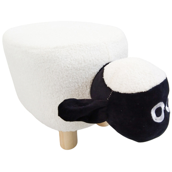 Urban Products 50x28cm Sheep Boucle Stool Kids/Children Chair - White