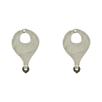2x Urban Bubsy 20x28cm Cotton Bib w/ Silicone Teether - Sage