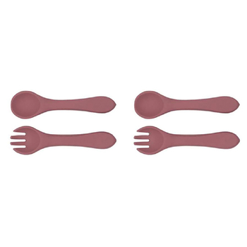2PK Urban Products 13.5cm Silicone My First Cutlery Kids/Children - Pink 6M+