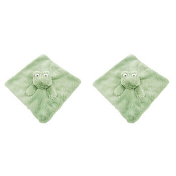 2PK Urban Fritsie Frog Comforter Blanket Plush Baby Soft Toy 25cm Green