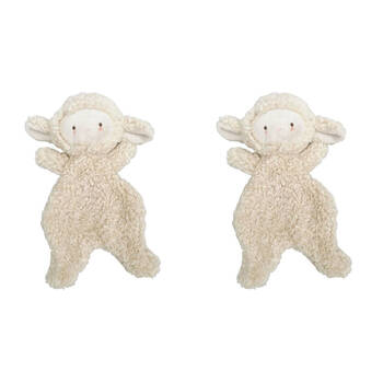 2PK Urban Sheep Stuffed Animal Comforter Plush Baby Toy 28cm Beige