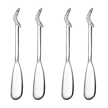 2x 2pc Urban Bush Urban Boomerang Stainless Steel Pate Knives - Silver