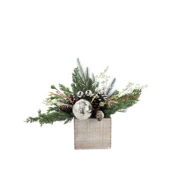 Urban Elegant Snow Floral Centre Piece Christmas Decoration 38cm Multicoloured