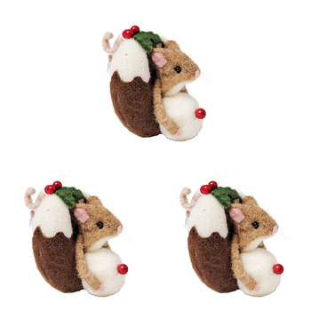 3PK Urban Mouse Feast Mouse in Donut Hanging Decor Decorative Seasonal Decor