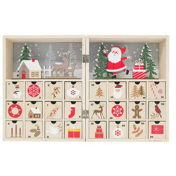 Urban Reindeer/Santa 24-Day Christmas Advent Calendar 24cm Red/Green