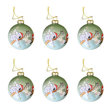 6PK Urban Renee Treml Traditional Hanging Decoration 7cm Sage/Red