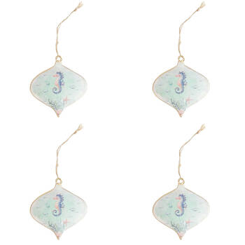 4PK Urban Sea Jellyfish/Seahorse Metal Hanging Decor 10cm Blue/Purple Assorted