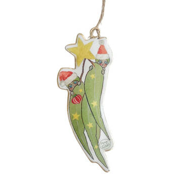 Urban May Gibbs Gumnut Babies Leaves Metal Hanging Decor 13cm Red/Green Assorted