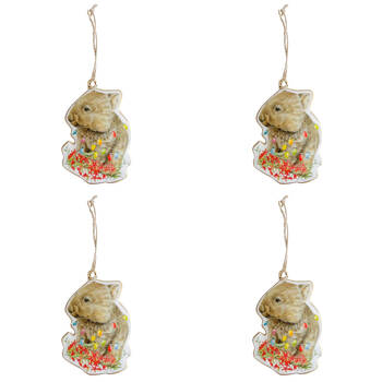 4PK Urban Popcorn Blue Echidna/Wombat Metal Hanging Decor 10cm Grey/Brown Asstd