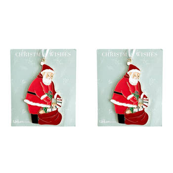 2PK Urban Santa Sack Hanging Christmas Tree Decoration Ornament 10cm Red