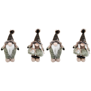 2PK Urban Woolly Mr Mrs Tomte Decoration Sage Decorative Seasonal Decor