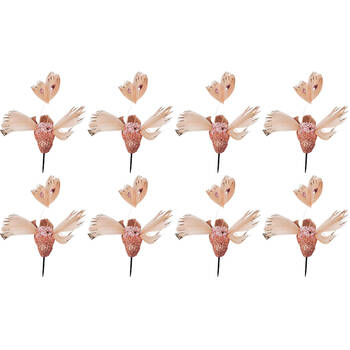 8PK Urban Flying Hummingbirds Clip Christmas Decoration 12cm Pink