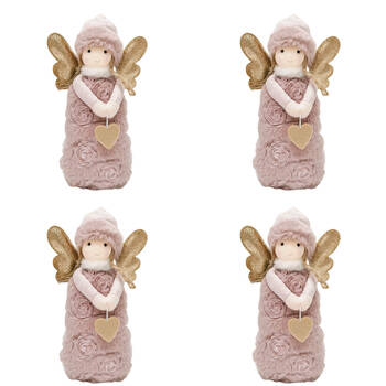 4PK Urban Rosie Girl Standing Christmas Decoration 25cm Pink/Gold