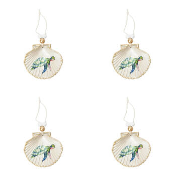 4PK Urban Whale/Turtle Shell Hanging Christmas Decoration 19cm Blue Assorted