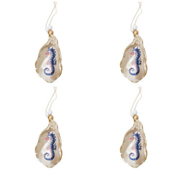 4PK Urban Jellyfish/Seahorse Shell Hanging Christmas Decoration Purple Assorted
