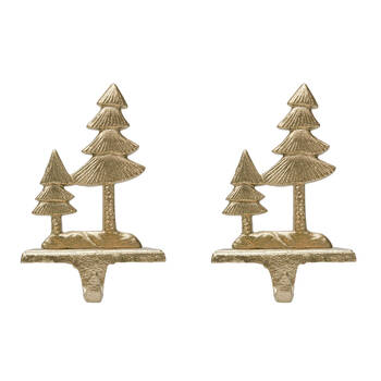 2PK Urban Metal Tree Hook Christmas Decoration Ornament 20cm Gold