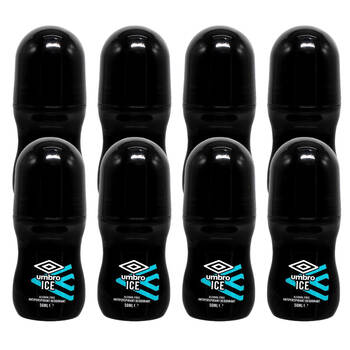 8PK Umbro Men Compact Anti-Perspirant Underarm Roll On Deodorant 50ml Ice