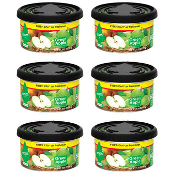 6PK Little Tree Fiber Can Car Air Freshener Fragrance 30g Green Apple