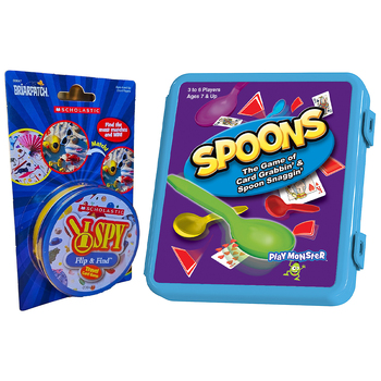 I Spy Flip & Find And Playmonster Spoons Card Game