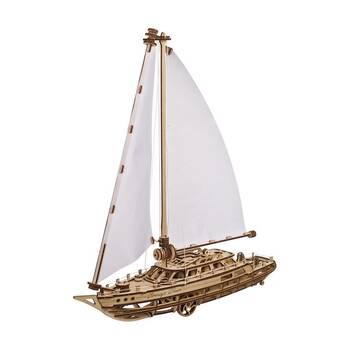 UGears Serenity's Dream Model Yacht Wooden 3D Puzzle w/Spring Motor 365pc 14y+