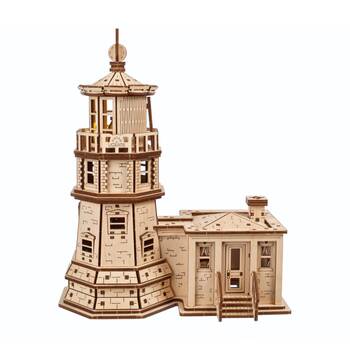 UGears Split Rock Lighthouse Model Wooden 3D Puzzle w/LED Lamp 295pc 14y+