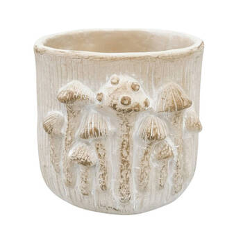Urban Ceramic Fable Toadstool Outdoor Planter Pot Medium 16x19cm Bisque