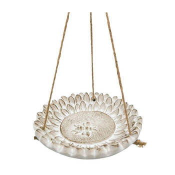 Urban Ceramic Fable Bee Outdoor Garden Bird Feeder 20cm Bisque