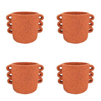 4x Urban Dayze Concrete 20cm Planter Pot Small - Sienna