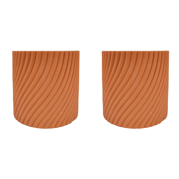 2x Urban Eliza 13cm Concrete Planter Pot Small - Terracotta