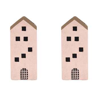 2x Urban Jonah House 11x24cm Concrete Tall Planter Pot - Pink