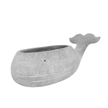 Urban Moby Whale 13cm Concrete Planter Garden Plant Pot Large - Blue